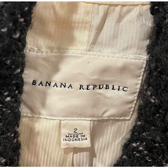 BANANA REPUBLIC Wool Blend Tweed Moto Style Sweater Blazer - Picture 2 of 4